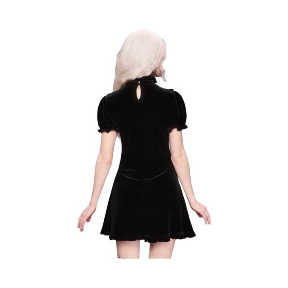 Black Lolita baby doll, cute, ruffles, rose black Gothic dress with lace details - Picture 5 of 7